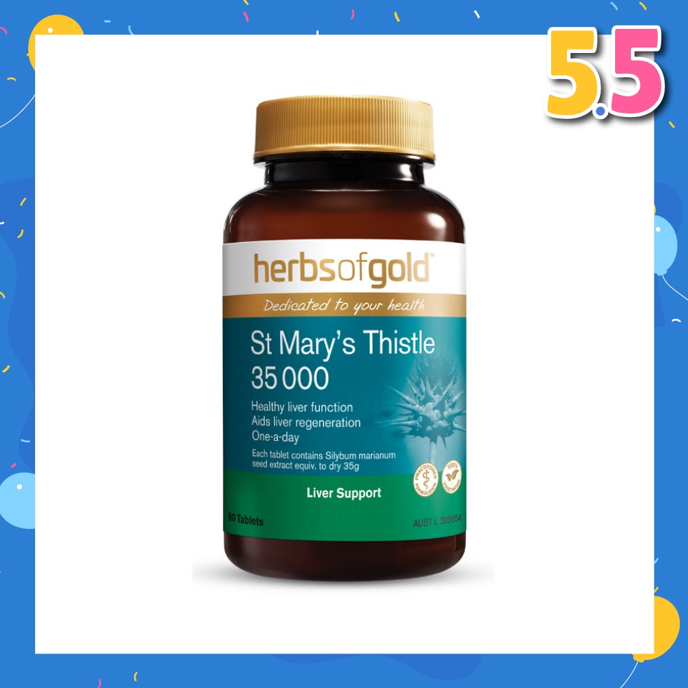 St Mary's Thistle 35000mg Tablet (High Strength Milk Thistle For Liver Detoxification & Protection) 60s