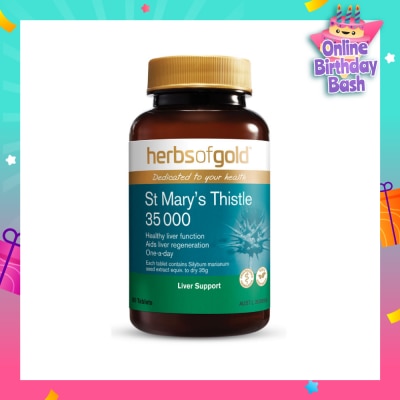 HERBS OF GOLD St Mary's Thistle 35000mg Tablet (High Strength Milk Thistle For Liver Detoxification & Protection) 60s