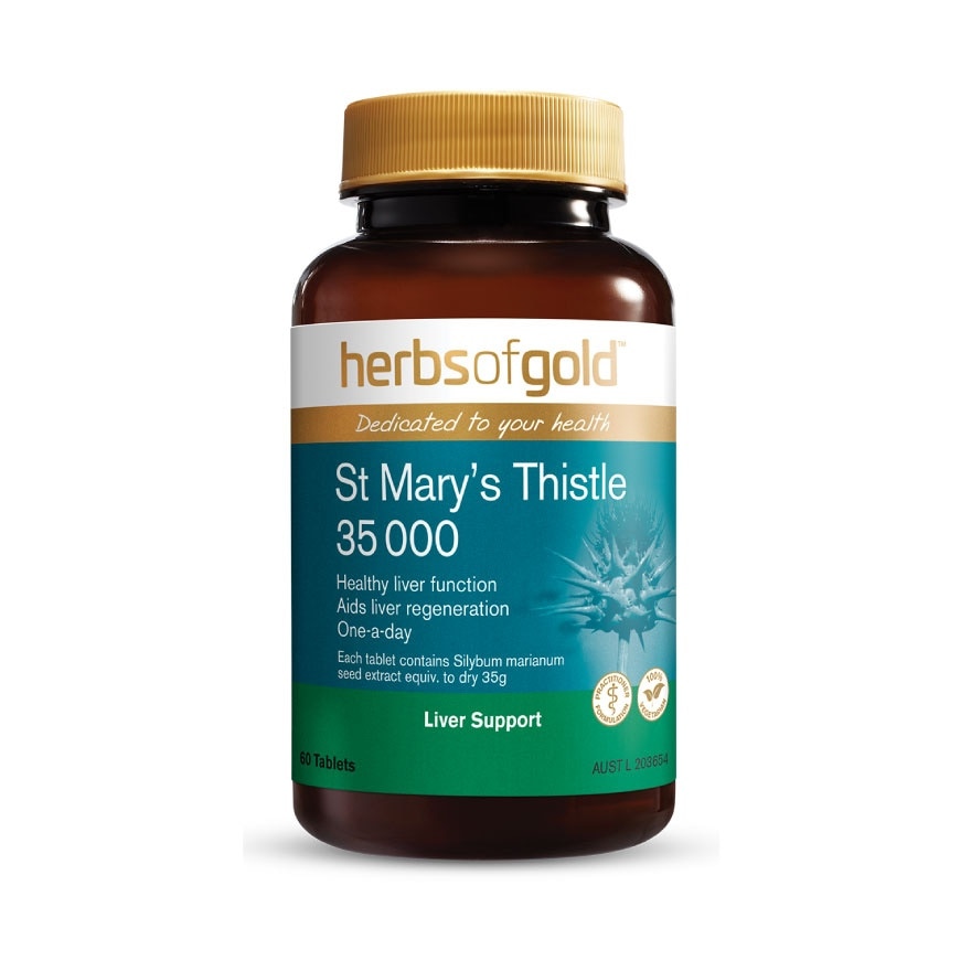 St Mary's Thistle 35000mg Tablet (High Strength Milk Thistle For Liver Detoxification & Protection) 60s