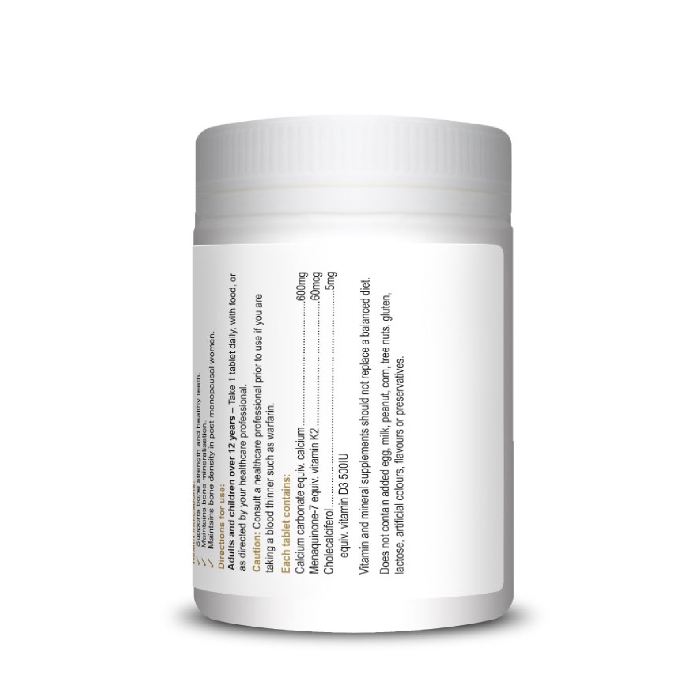 Calcium K2 with D3 Tablet (For Strong Bone, Increase Bone Mass & Prevent Osteoporosis) 90s