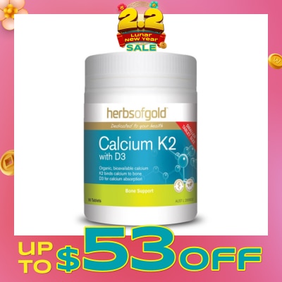HERBS OF GOLD Calcium K2 With D3 90s
