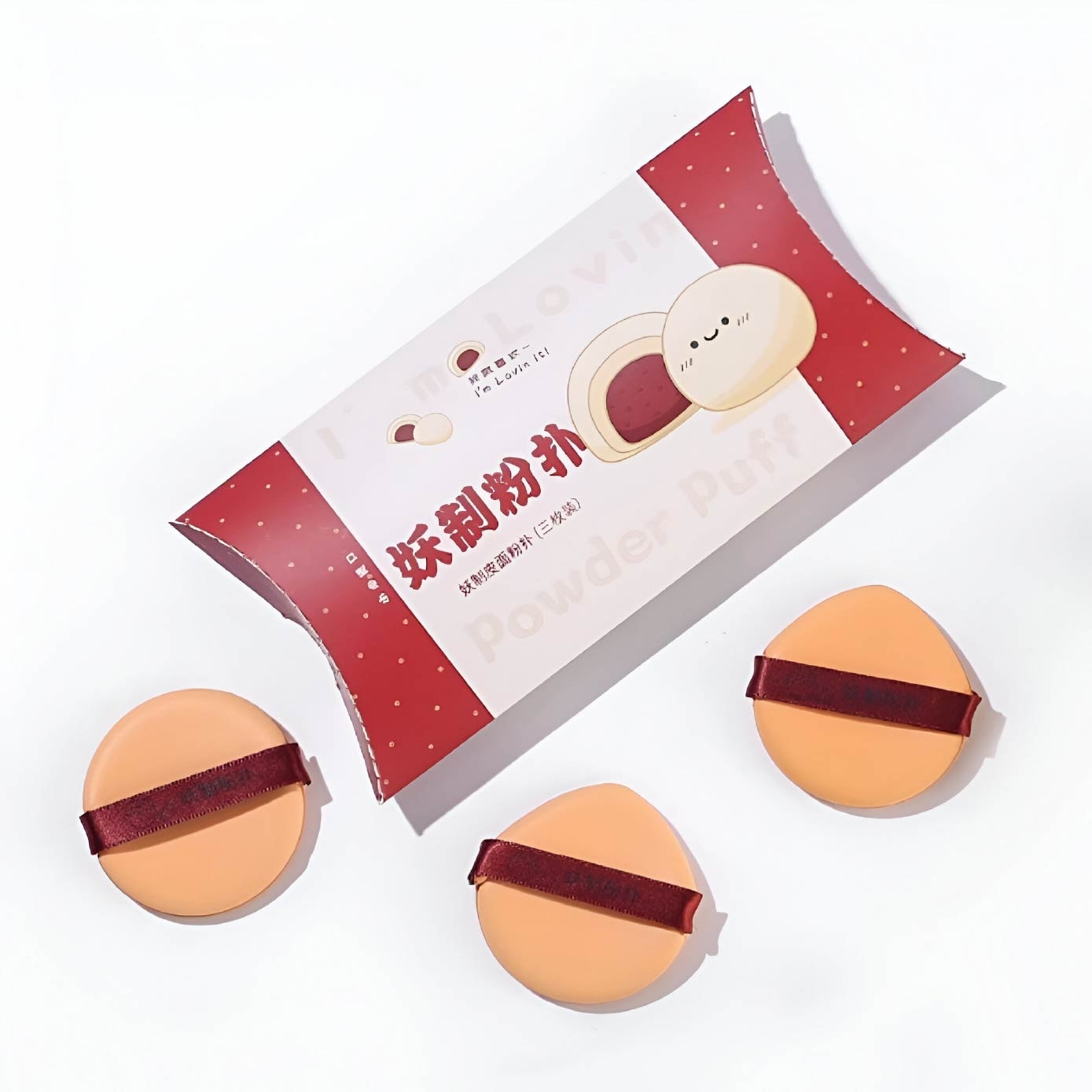Multi-Function Red Bean Pie Box Cushion Puff 3s