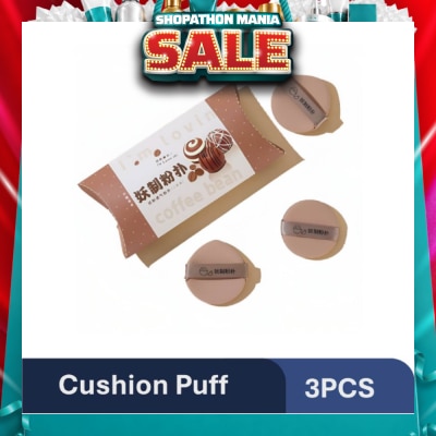 YAO ZHI - Multi-Function Coffee Bean Pie Box Cushion Puff 3s (Expiry: Mar`2027)