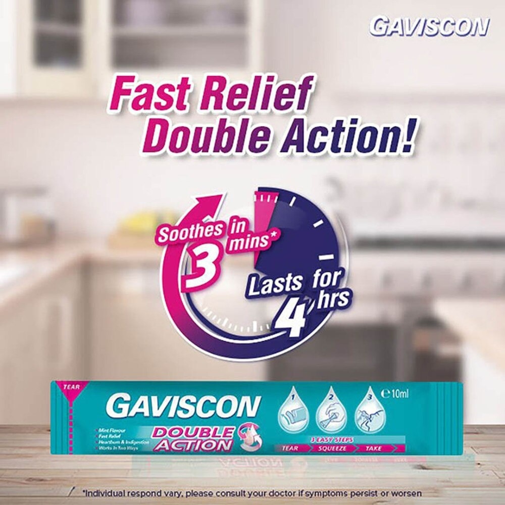 Double Action Liquid Sachet (For Fast Relief of Heartburn and Indigestion) 10ml x 5s