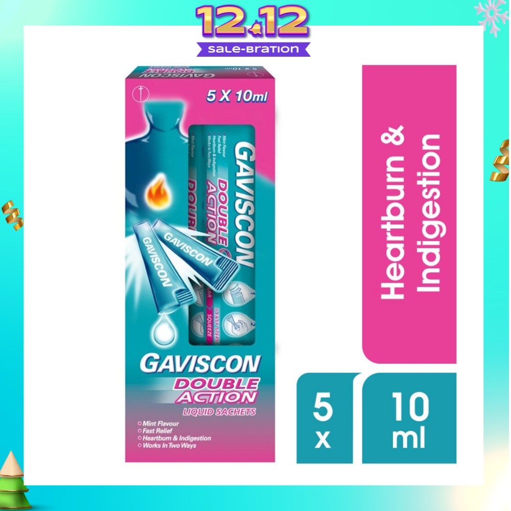Double Action Liquid Sachet (For Fast Relief of Heartburn and Indigestion) 10ml x 5s