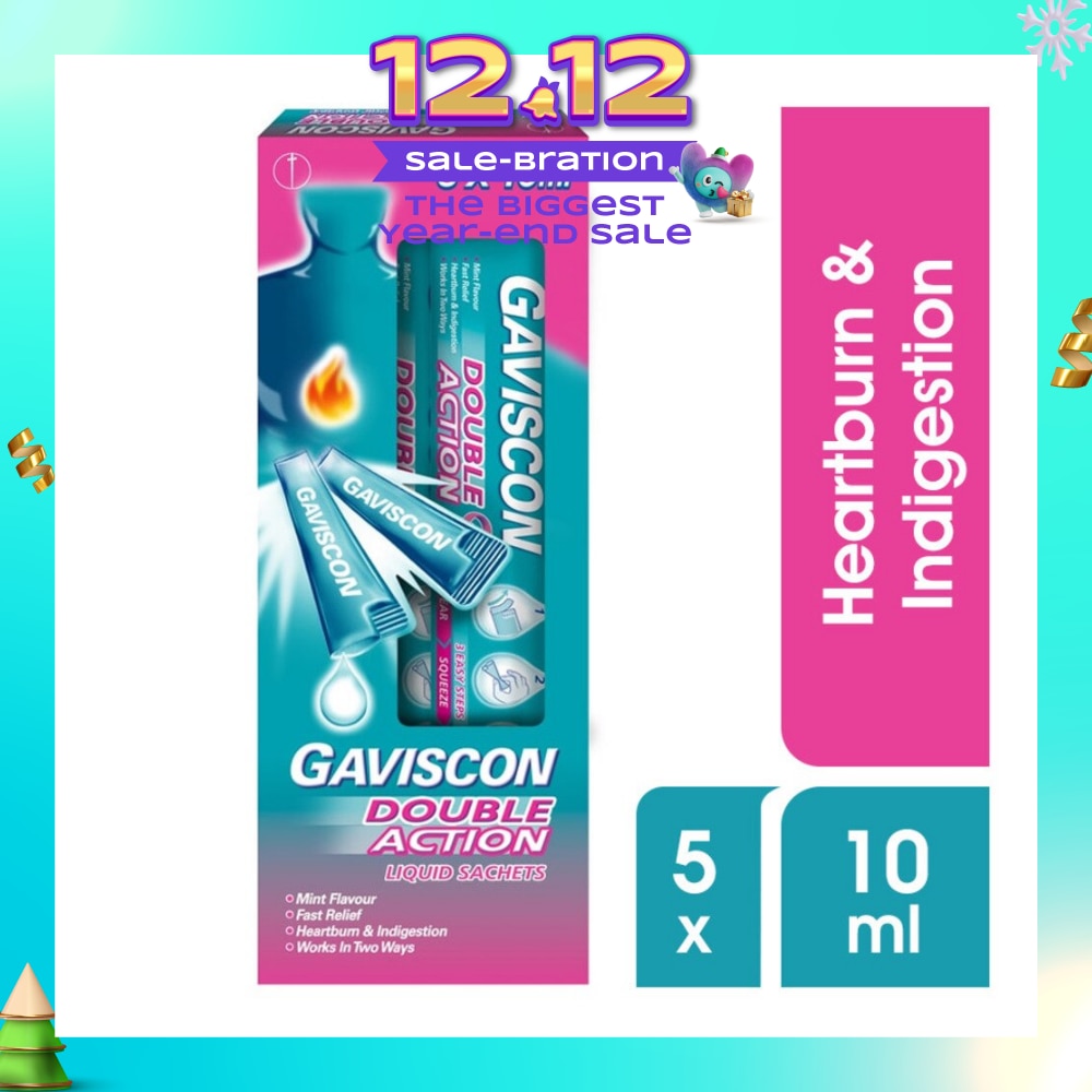 Double Action Liquid Sachet (For Fast Relief of Heartburn and Indigestion) 10ml x 5s