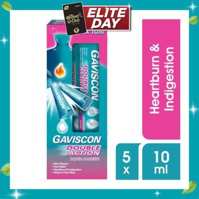 GAVISCON Double Action Liquid Sachet (For Fast Relief of Heartburn and Indigestion) 10ml x 5s image