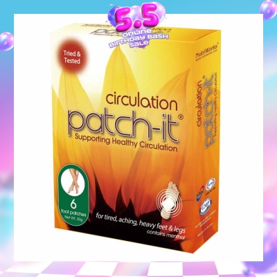 PATCH-IT - Circulation Foot Patch (For Tired + Aching +Heavy Feet & Legs) 30g x 6s