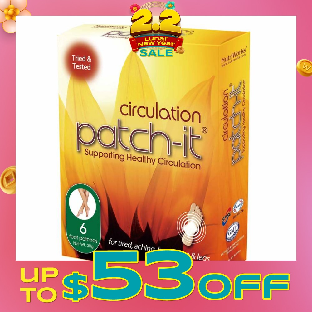 Circulation Foot Patch (For Tired + Aching +Heavy Feet & Legs) 30g x 6s