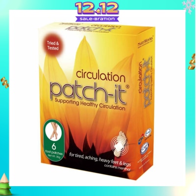 PATCH-IT Circulation Foot Patch (For Tired + Aching +Heavy Feet & Legs) 30g x 6s