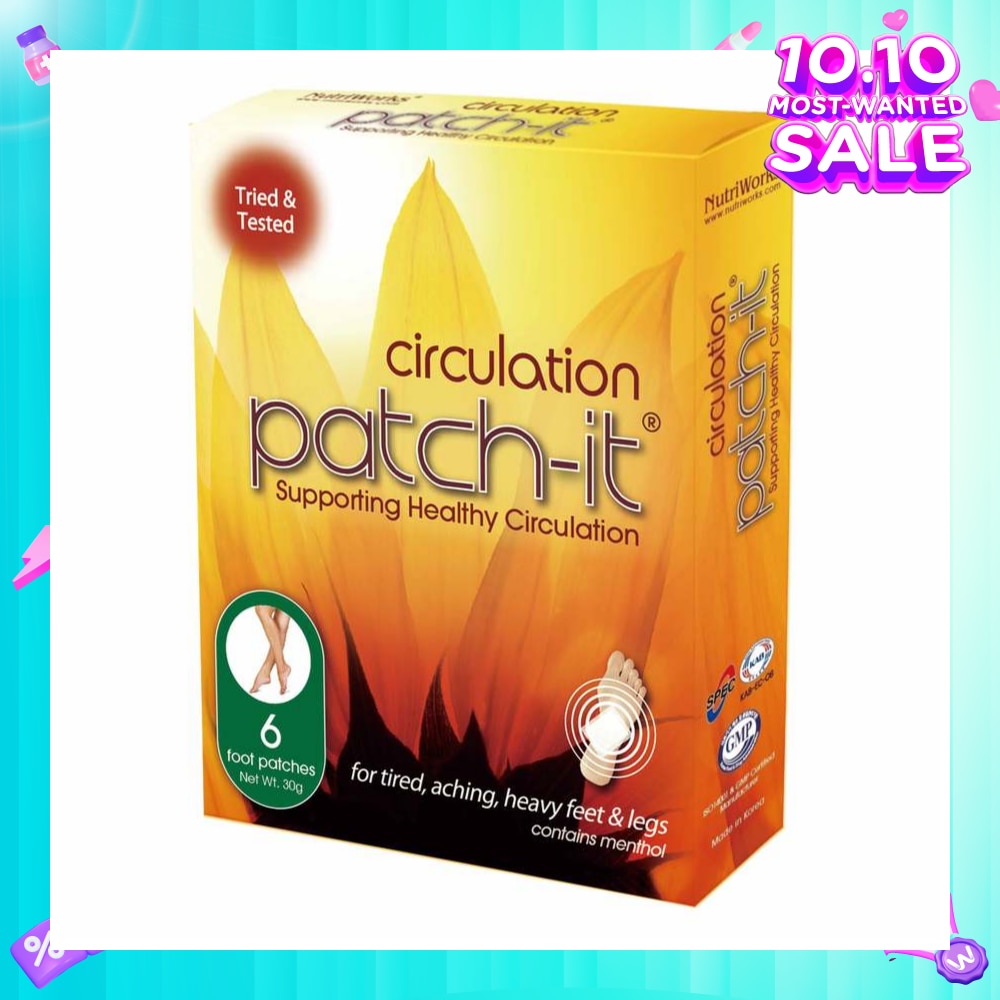 Circulation Foot Patch (For Tired + Aching +Heavy Feet & Legs) 30g x 6s