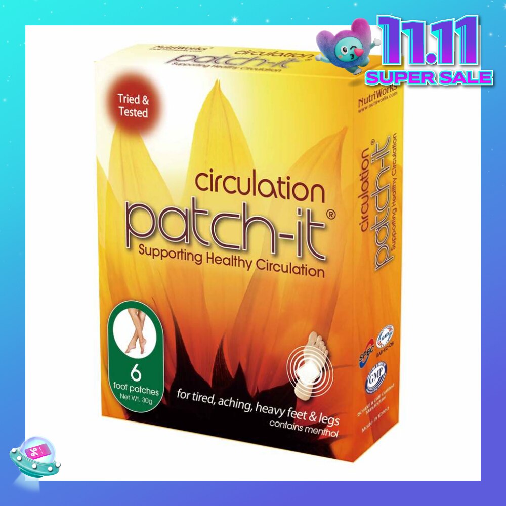 Circulation Foot Patch (For Tired + Aching +Heavy Feet & Legs) 30g x 6s
