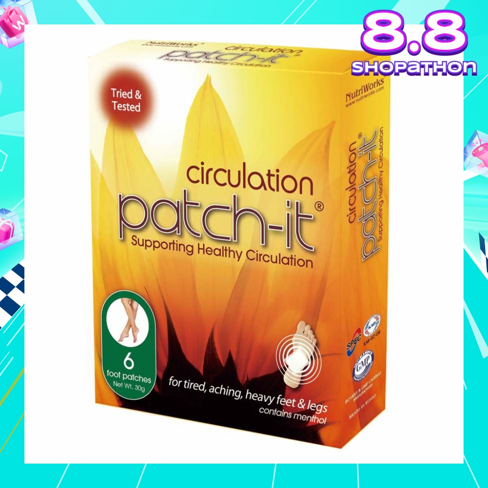 Circulation Foot Patch (For Tired + Aching +Heavy Feet & Legs) 30g x 6s