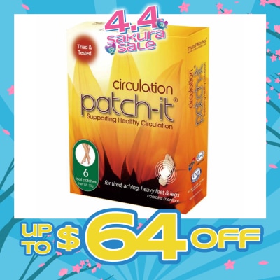 PATCH-IT - Circulation Foot Patch (For Tired + Aching +Heavy Feet & Legs) 30g x 6s