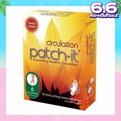 PATCH-IT Circulation Foot Patch (For Tired + Aching +Heavy Feet & Legs) 30g x 6s