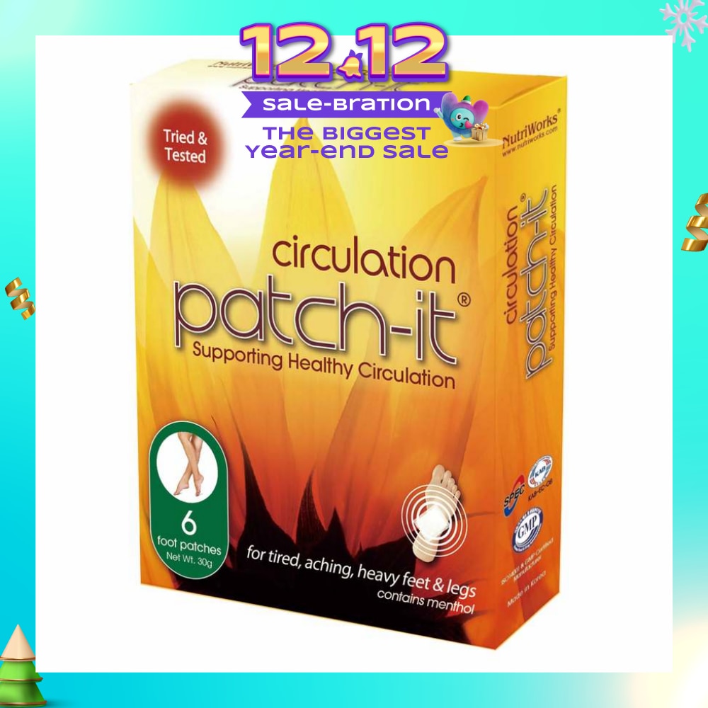 Circulation Foot Patch (For Tired + Aching +Heavy Feet & Legs) 30g x 6s