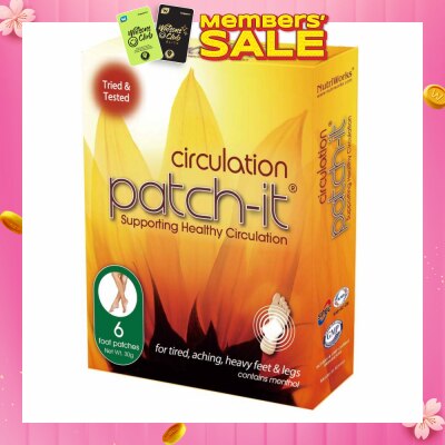 PATCH-IT Circulation Foot Patch (For Tired + Aching +Heavy Feet & Legs) 30g x 6s