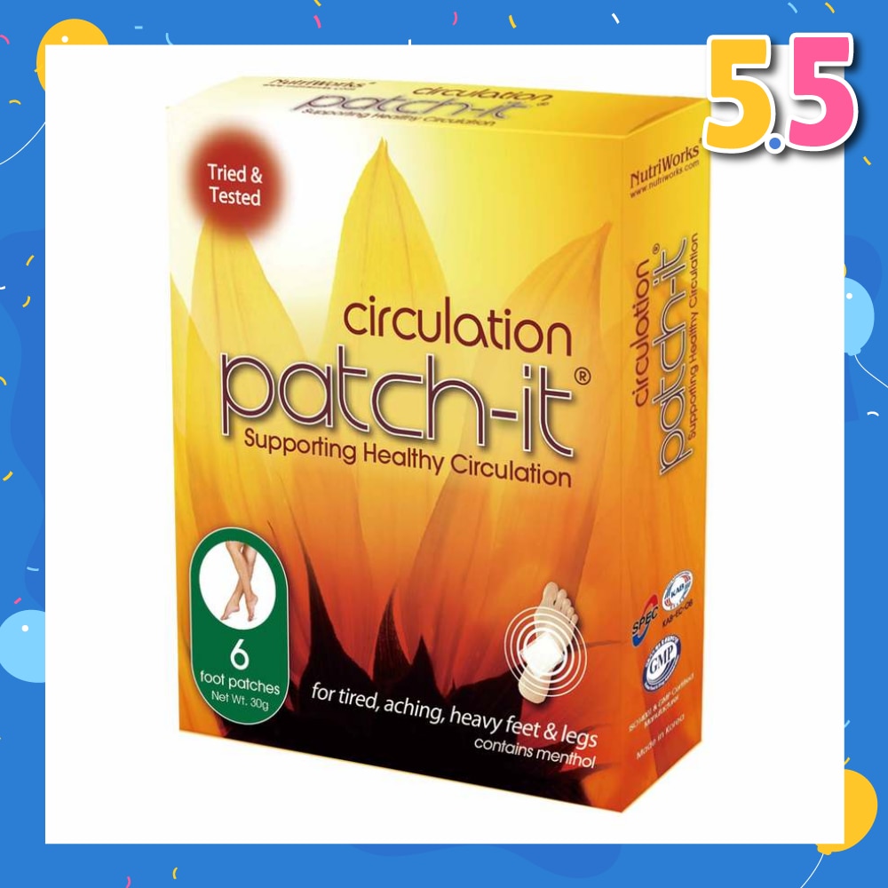 Circulation Foot Patch (For Tired + Aching +Heavy Feet & Legs) 30g x 6s