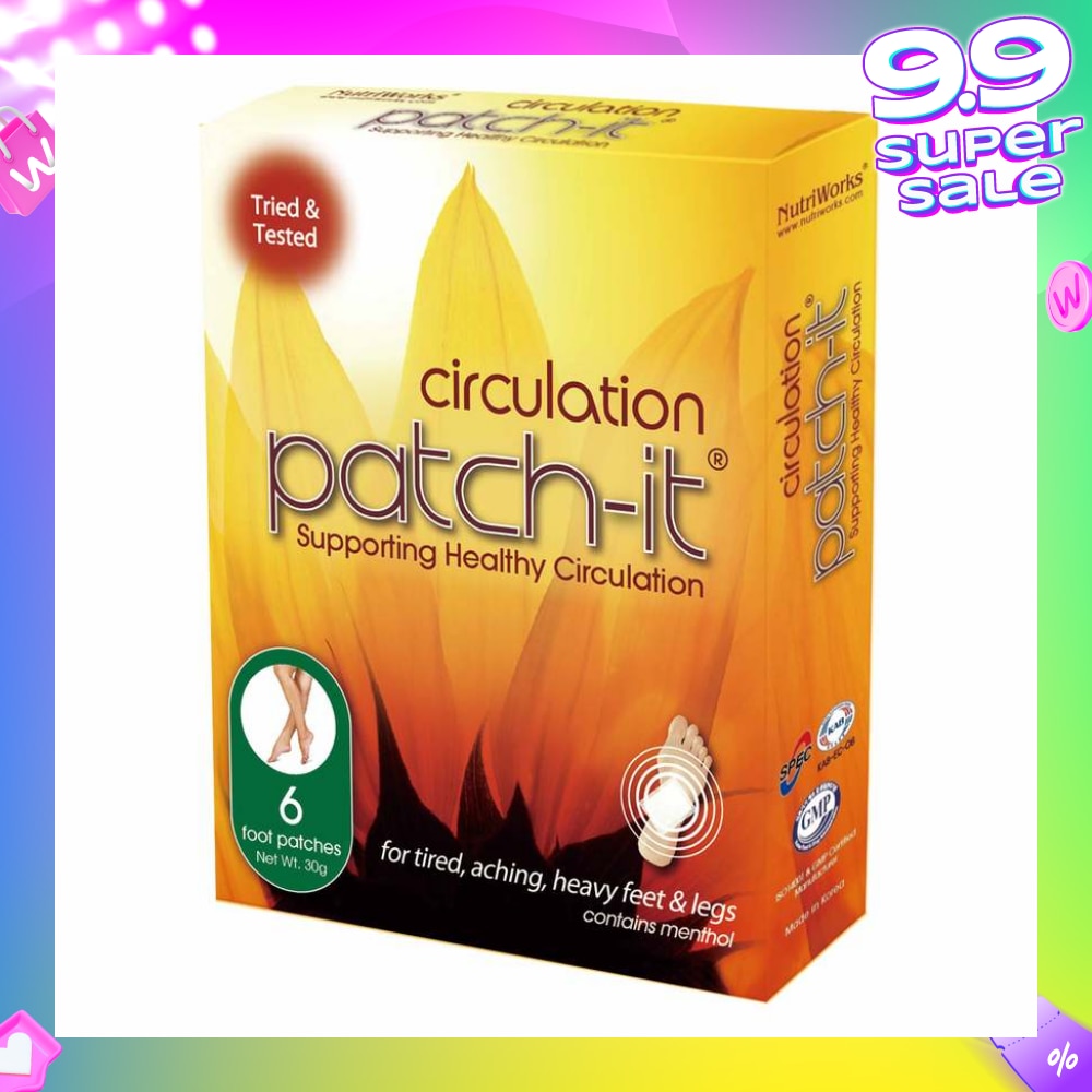 Circulation Foot Patch (For Tired + Aching +Heavy Feet & Legs) 30g x 6s
