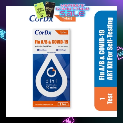 CORDX TYFAST Flu A/B & Covid-19 ART Kit For Self-Testing 1s