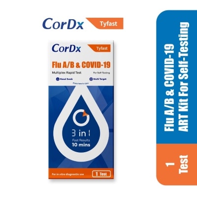 CORDX TYFAST Flu A/B & Covid-19 ART Kit For Self-Testing 1s