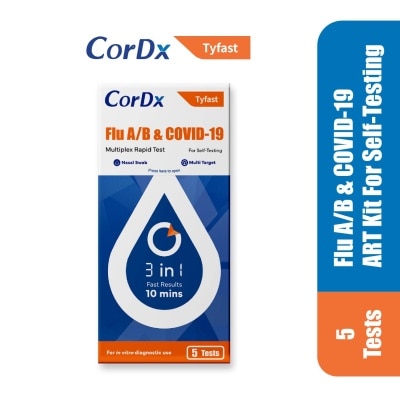 CORDX TYFAST Flu A/B & Covid-19 ART Kit For Self-Testing 5s