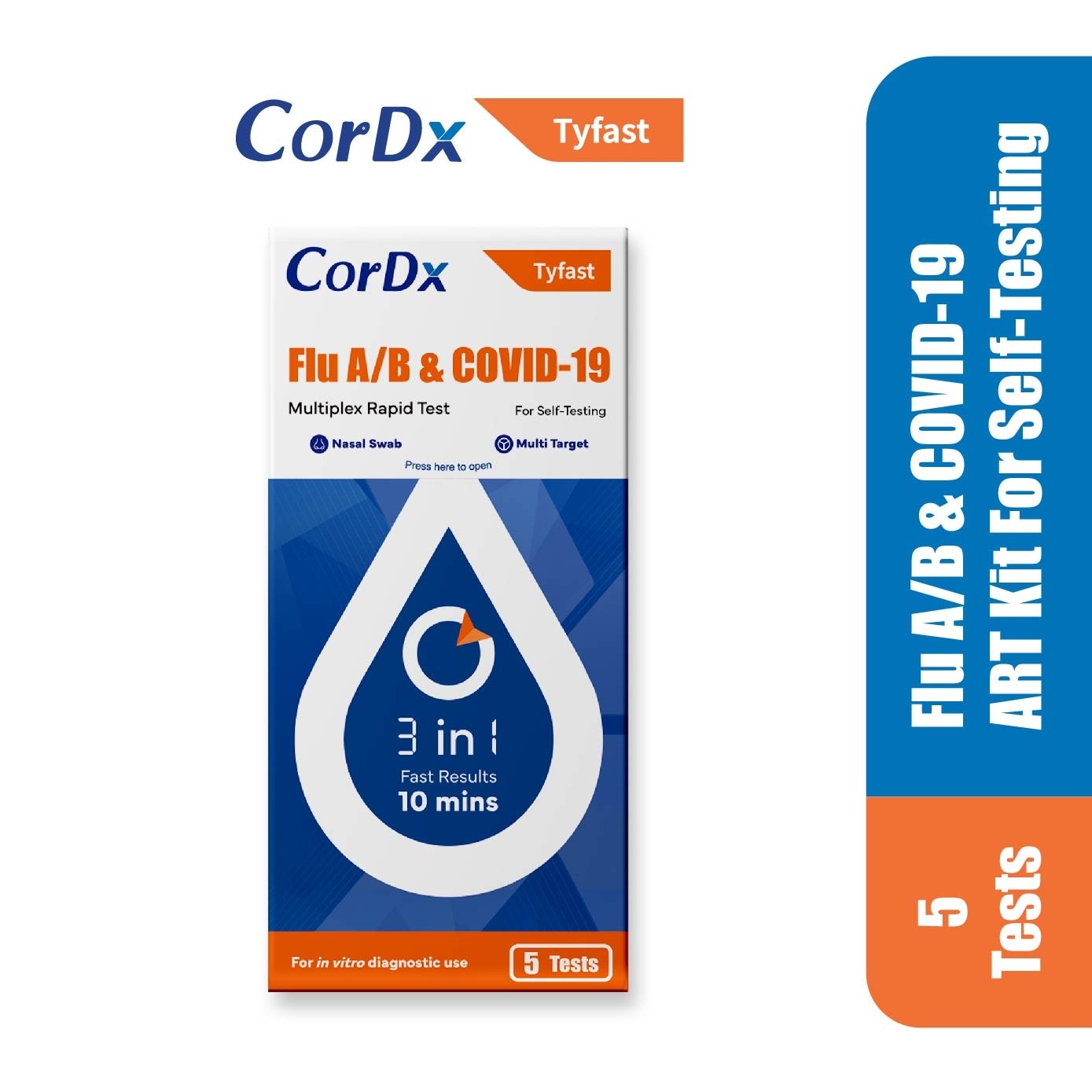 Flu A/B & Covid-19 ART Kit For Self-Testing 5s
