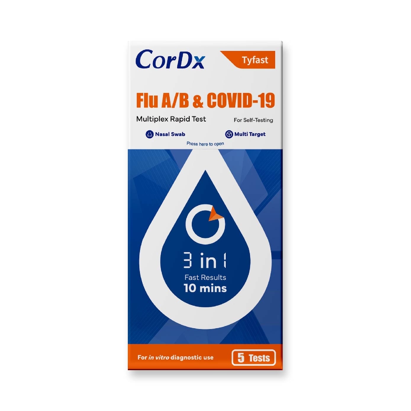Flu A/B & Covid-19 ART Kit For Self-Testing 5s