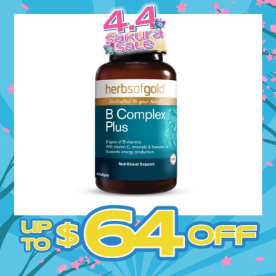 HERBS OF GOLD - B-Complex Plus Softgel (For Energy Production & Fatigue Relief) 90s