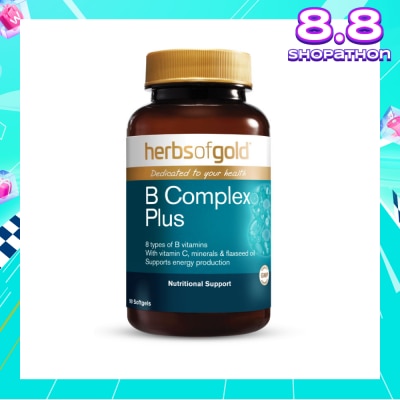 HERBS OF GOLD B-Complex Plus Softgel (For Energy Production & Fatigue Relief) 90s
