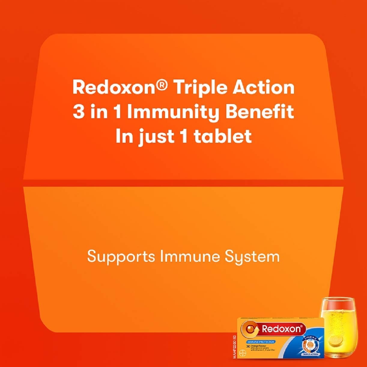 Triple Action Vitamin C, D & Zinc Immunity Effervescent Orange 15s