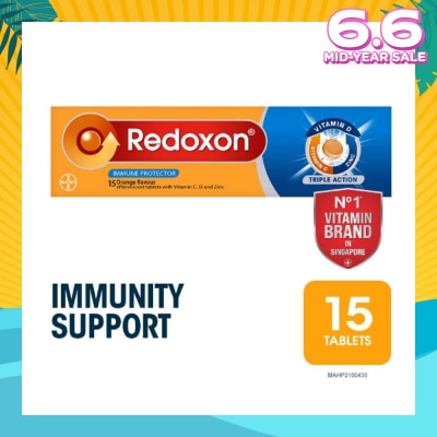 REDOXON Triple Action Vitamin C, D & Zinc Immunity Effervescent Orange 15s