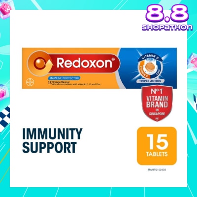 REDOXON Triple Action Vitamin C, D & Zinc Immunity Effervescent Orange 15s