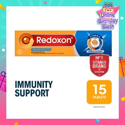 REDOXON Triple Action Vitamin C, D & Zinc Immunity Effervescent Orange 15s