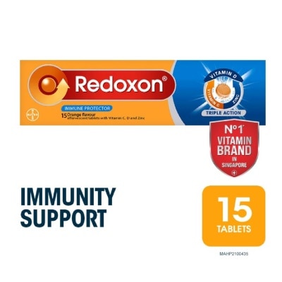 REDOXON Triple Action Vitamin C, D & Zinc Immunity Effervescent Orange 15s