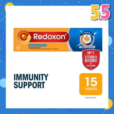 REDOXON Triple Action Vitamin C, D & Zinc Immunity Effervescent Orange 15s