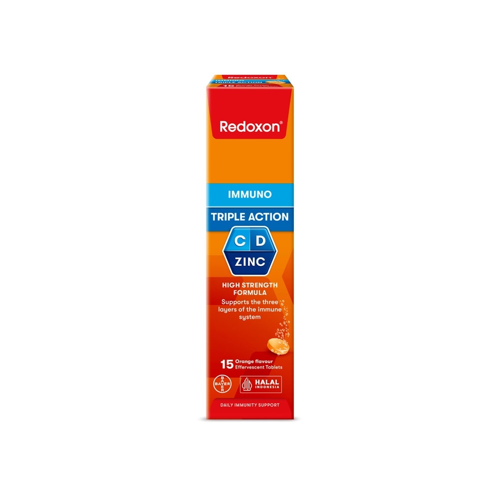 Triple Action Vitamin C, D & Zinc Immunity Effervescent Orange 15s