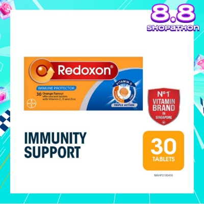 REDOXON Triple Action Vitamin C, D & Zinc Immunity Effervescent Orange 30s