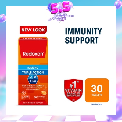 REDOXON - Triple Action Vitamin C, D & Zinc Immunity Effervescent Orange 30s