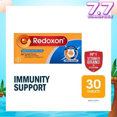 REDOXON Triple Action Vitamin C, D & Zinc Immunity Effervescent Orange 30s