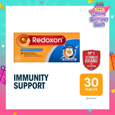 REDOXON Triple Action Vitamin C, D & Zinc Immunity Effervescent Orange 30s