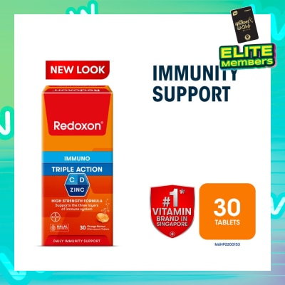 REDOXON Triple Action Vitamin C, D & Zinc Immunity Effervescent Orange 30s