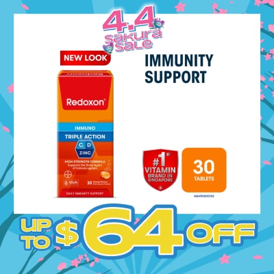 REDOXON - Triple Action Vitamin C, D & Zinc Immunity Effervescent Orange 30s