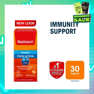 REDOXON Triple Action Vitamin C, D & Zinc Immunity Effervescent Orange 30s