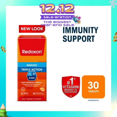 REDOXON Triple Action Vitamin C, D & Zinc Immunity Effervescent Orange 30s