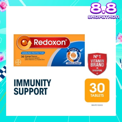 REDOXON Triple Action Vitamin C, D & Zinc Immunity Effervescent Orange 30s
