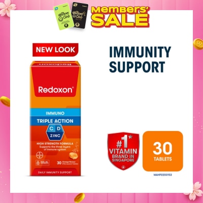 REDOXON Triple Action Vitamin C, D & Zinc Immunity Effervescent Orange 30s