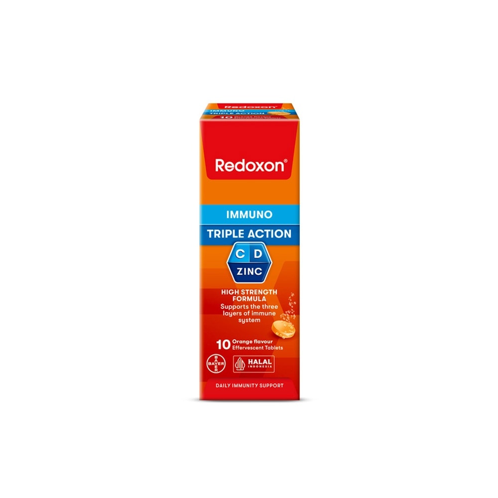 Triple Action Vitamin C, D & Zinc Immunity Effervescent Orange 30s