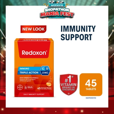 REDOXON - Triple Action Vitamin C, D & Zinc Immunity Effervescent Orange 45s