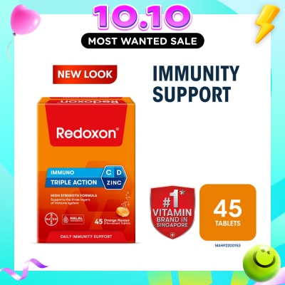 REDOXON Triple Action Vitamin C, D & Zinc Immunity Effervescent Orange 45s image